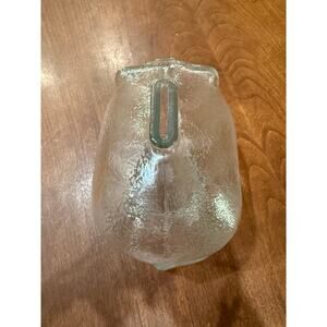 Anchor Hocking Glass Pig Coin Piggy Bank Clear Textured Large 5" Tall 8" Wide